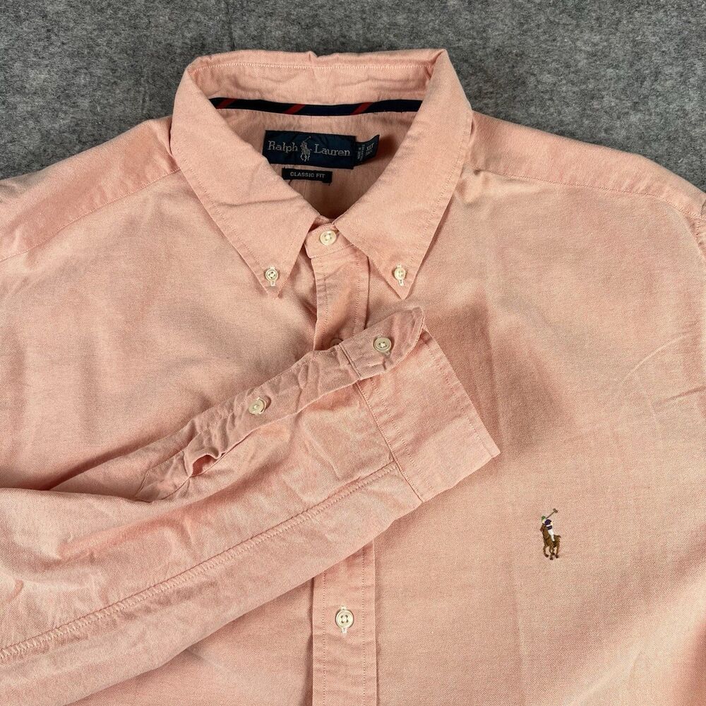 Polo Ralph Lauren Oxford Button Down size XXL Tall Color Peach NWT